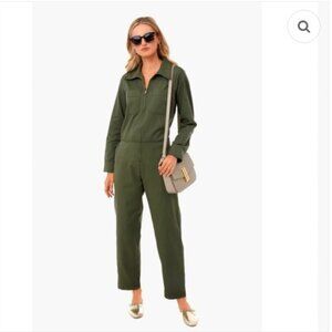 NEW Xirena Westynn Long Sleeve Jumpsuit Everglade Green Sz M